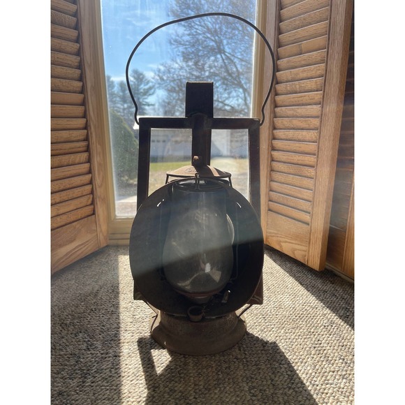 Antique 1900's Dietz Acme Track Walker Inspector Railroad Train Lamp Patina Rust - Picture 1 of 11
